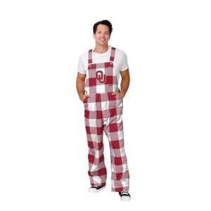 FOCO Men's Oklahoma Sooners NCAA College Logo Sideline Spirit Bib Overalls Large